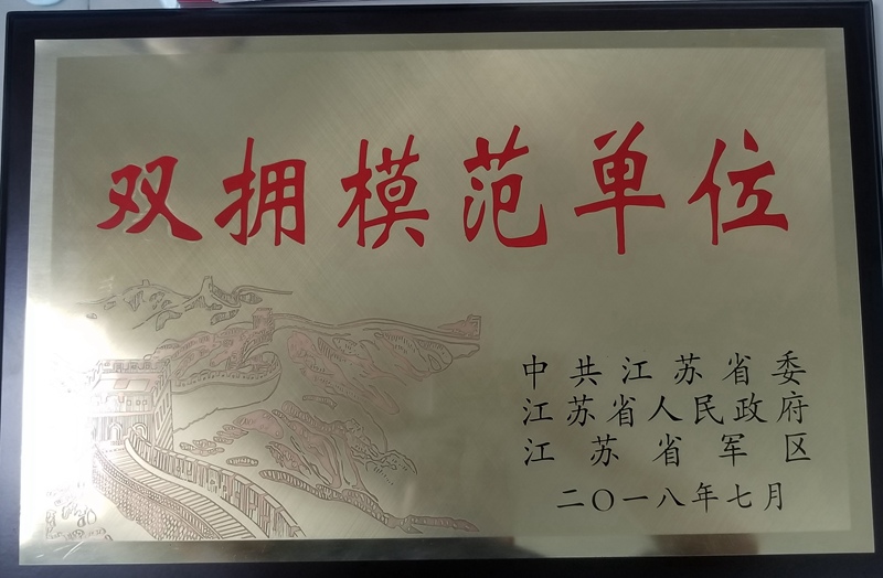 江蘇省雙擁模范單位(2018)